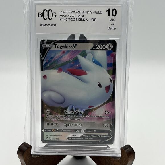 2020 POKEMON Sword And Shield Vivid Voltage Togekiss V URR #144 MINT Grade 10 - Picture 1 of 2
